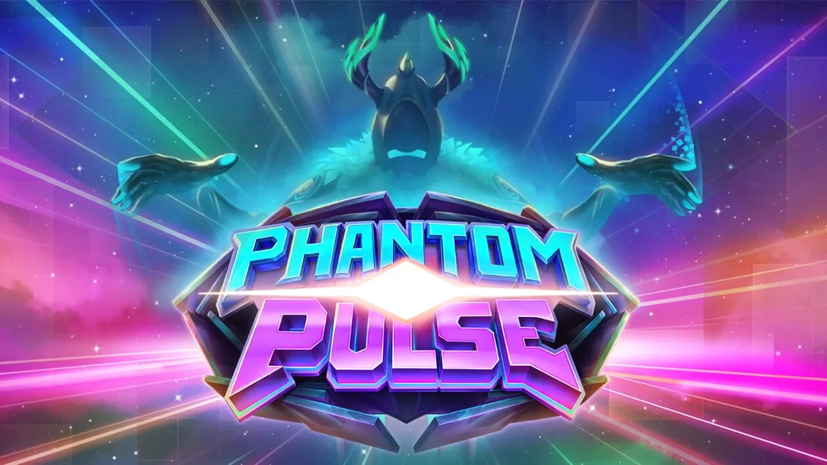 Tampilan visual slot Phantom Pulse dengan grid 7x7 dan tema kosmik